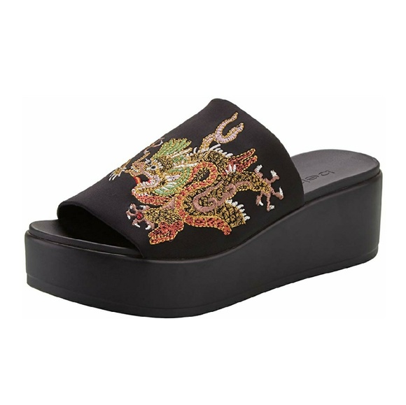 bebe Shoes - Bebe Dragon 90s Goth Stretch Slides